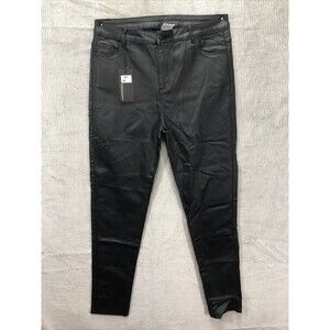 ApperlothA Womens Wet Look Pants Size Large Black Charcoal